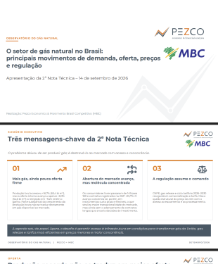 Capa da apresentação sobre o setor de gás natural no Brasil